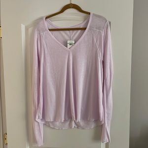 Free People Ribbed V-Neck Top